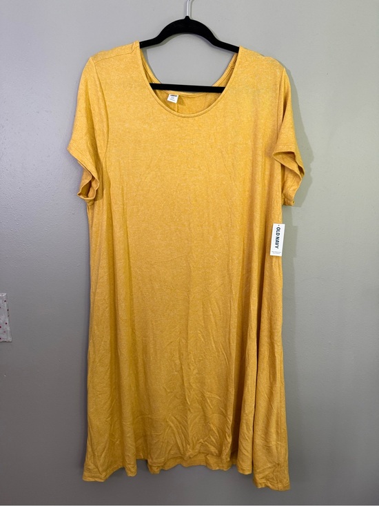 Old Navy Dresses & Skirts - Old Navy Golden Yellow Short-Sleeve A-Line Midi Dress